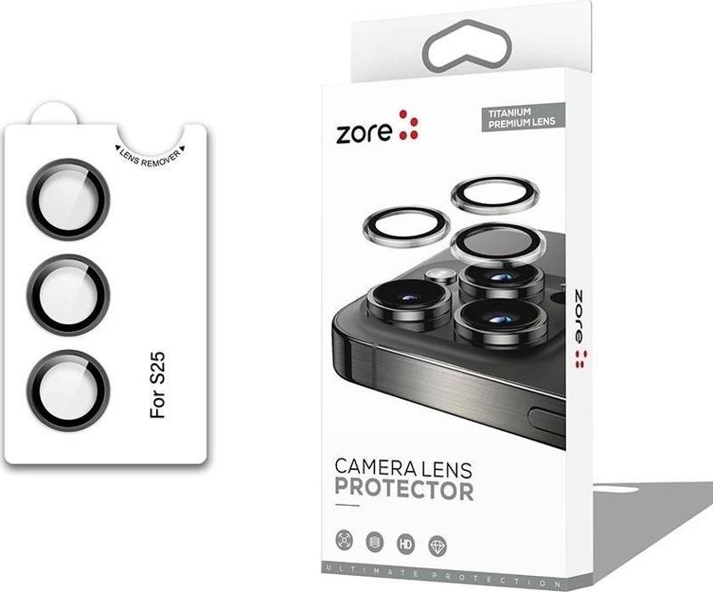 Galaxy S25 Zore CL-12 Premium Safir Parmak İzi Bırakmayan Anti-Reflective Kamera Lens Koruyucu