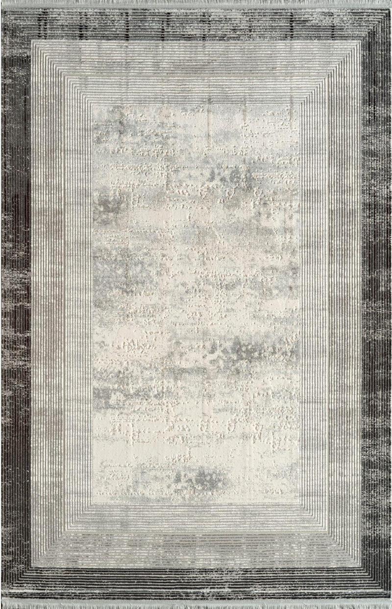 Kim Royal KC04A Antrasit Gri Akrilik Yumuşak Dokulu Modern Çerçeveli Halı