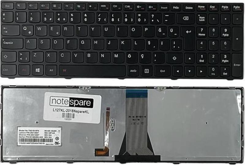 Lenovo 25215224, 25215254 Uyumlu Işıklı Klavye Siyah TR