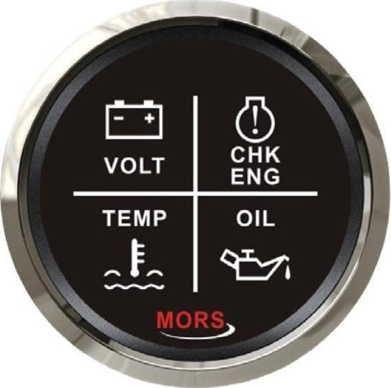 Alarm Seti Göstergesi 4'Lü 12-24 Volt Siyah