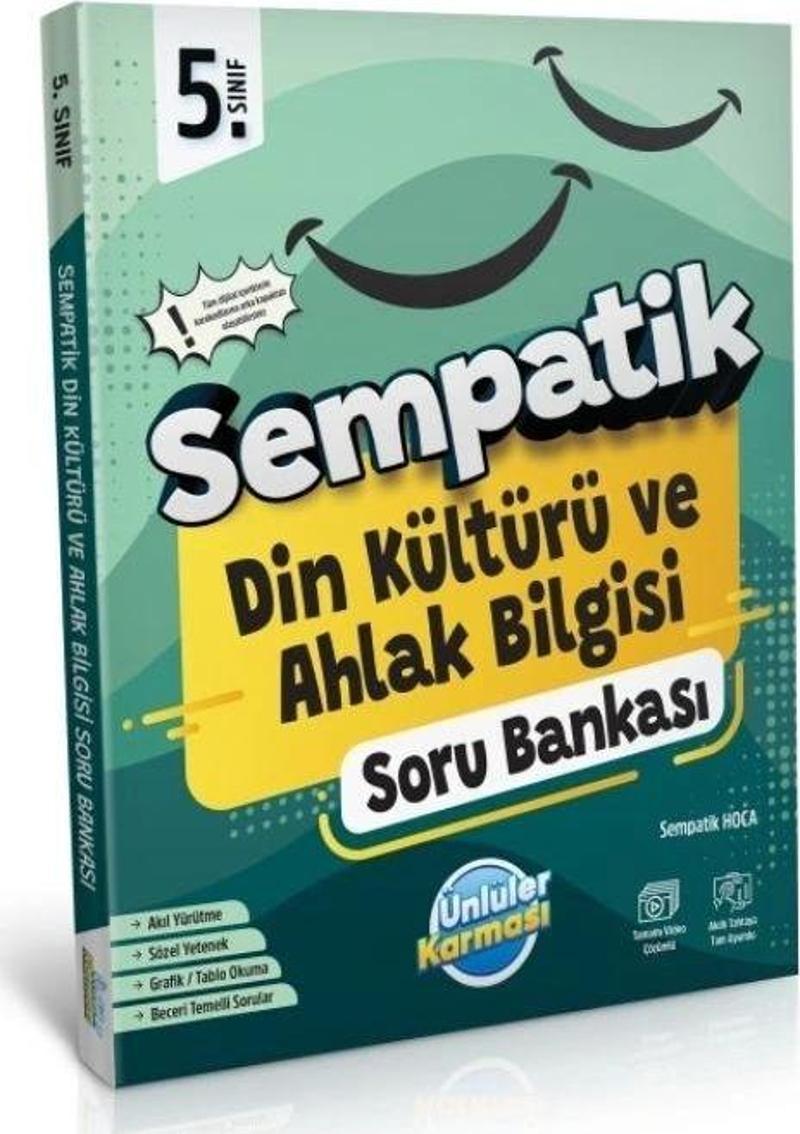 ÜNLÜLER KARMASI SEMPATİK 5 SINIF DİN KÜLTÜRÜ SORU BANKASI