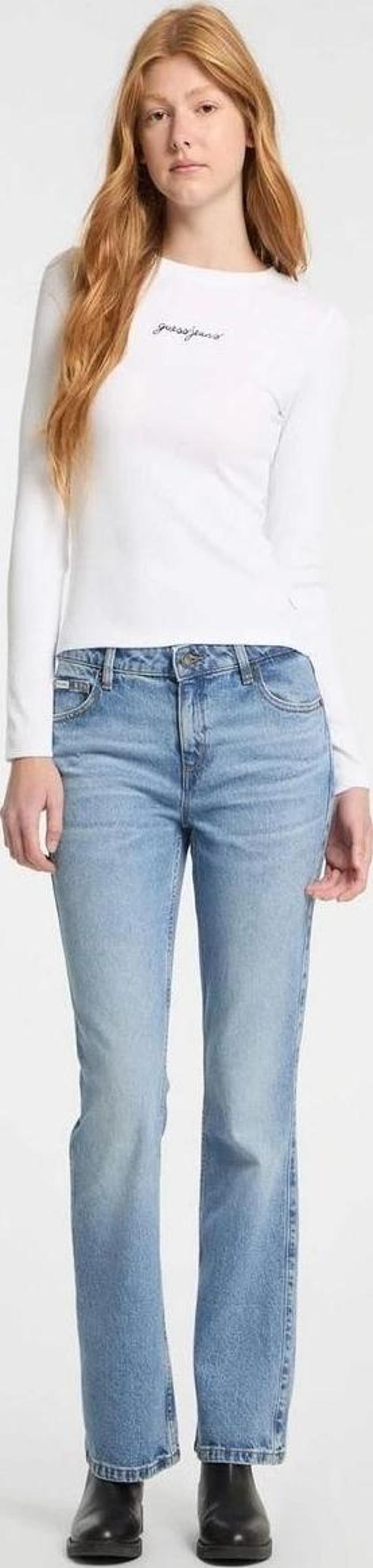 JEANS Kadın Bootcut Denim Jean Mavi Hafif Indigo Orta