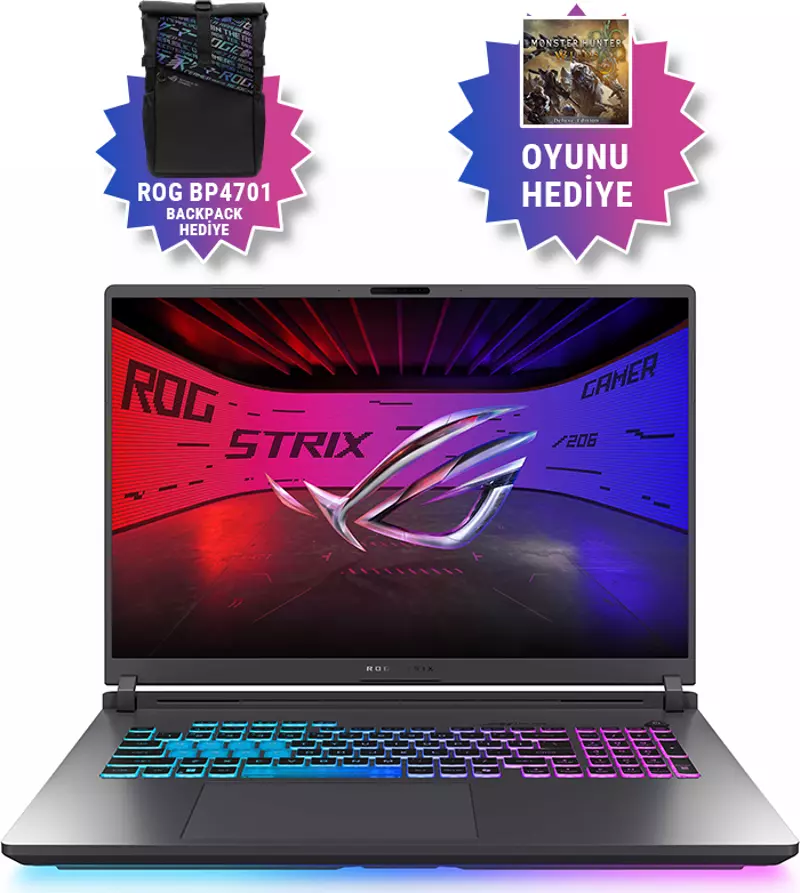 ROG Strix G18 G815LW-S9126 16GB RTX5080 175w Intel Ultra 9 275HX 32GB RAM 1TB SSD 18 inç WQXGA 240Hz