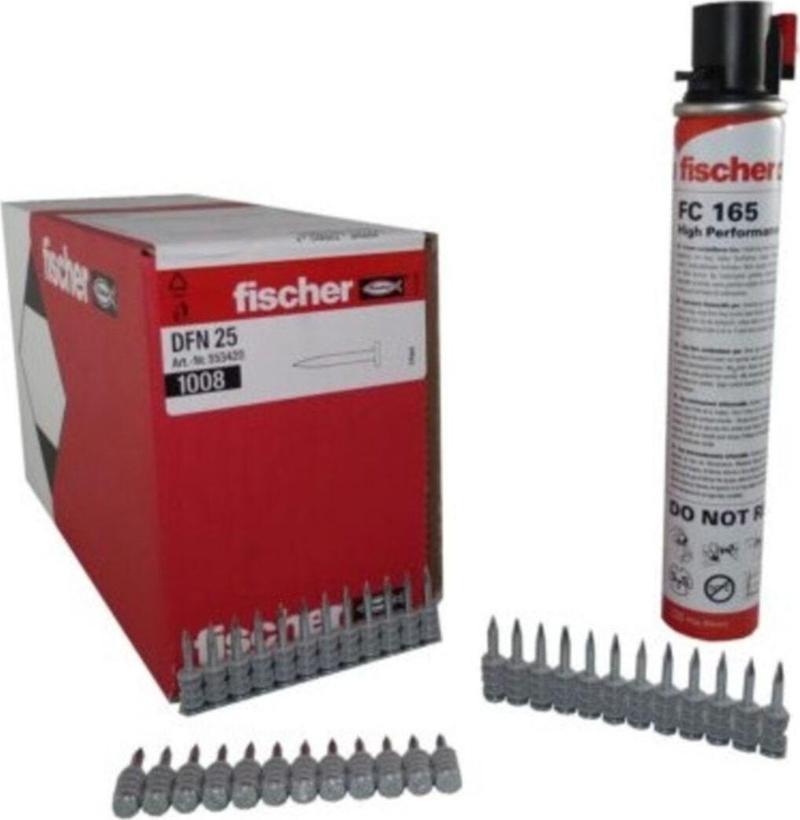 Fischer Dfn 25 25Mm Çivi & Gaz Dahil ( 1.008 Adet ) Beton Çivi