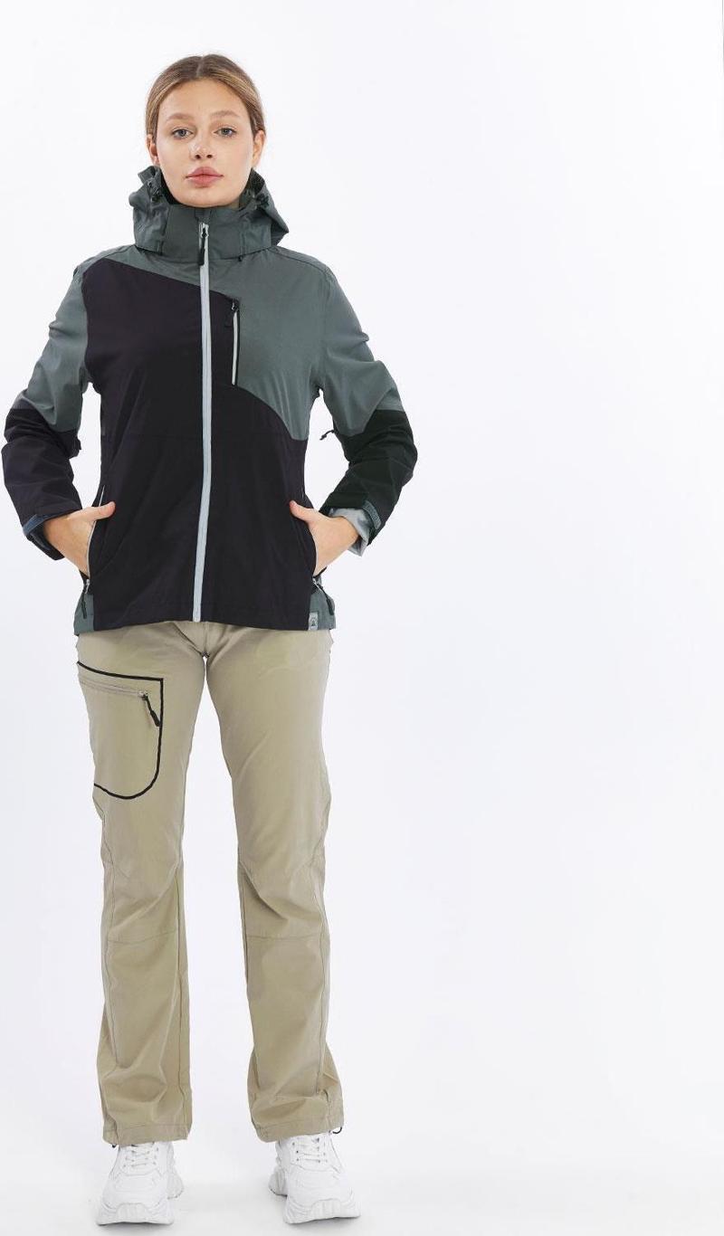 Windbreaker Kadın Ceket-FÜME-SİYAH