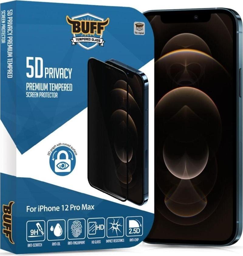 Buff Iphone 12 Pro Max Uyumlu 5D Privacy Ekran Koruyucu