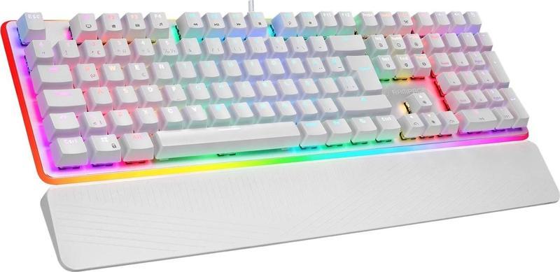 KB-R96 ULTIMATE Beyaz Optical Switch Full RGB ve Metal Gövdeli Su Geçirmez Gaming Mekanik Kl