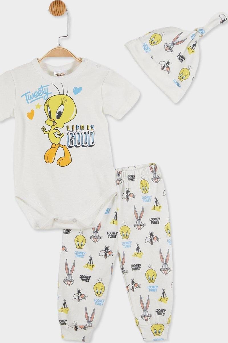 Lisanslı Kız Bebek Body Alt ve Şapka 3'lü Set 20797