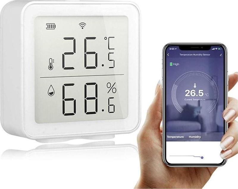 Tuya Wifi Ekranlı Sıcaklık Ve Nem Sensörü
