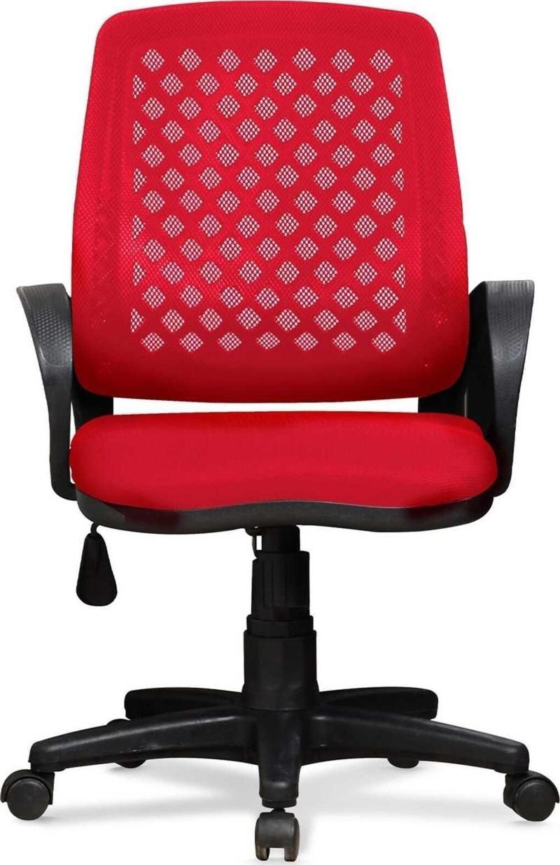 Ev ve Ofis Çalışma Sandalyesi Bilgisayar ve Sekreter Koltuğu Petek Model Kırmızı