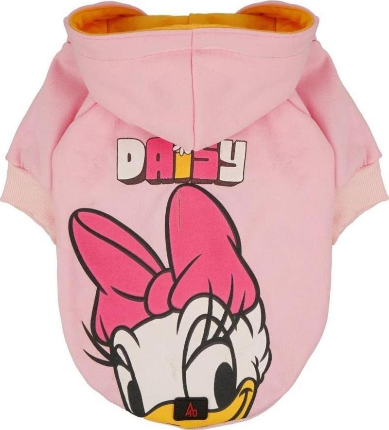 Daısy Duck Pembe Kapüşonlu Köpek Sweatshirt Large