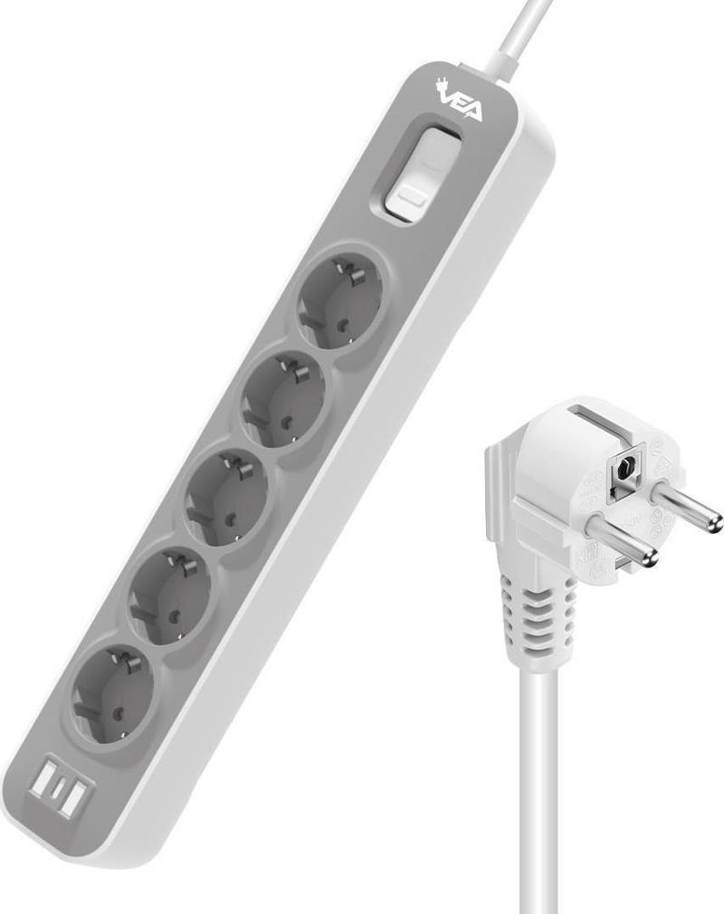 VE-NOVA105 A Class 5'li Anahtarlı 1.5 Metre Akım Korumalı Priz