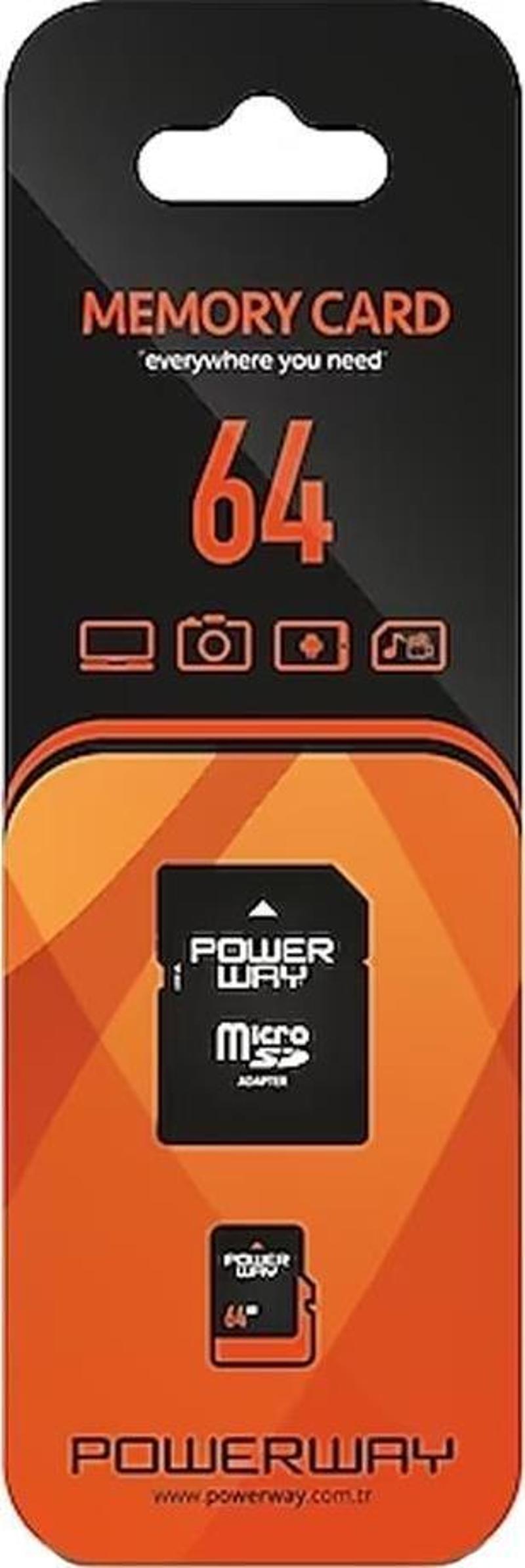 PWR-64 64 GB Micro SD Hafıza Kartı Class 10