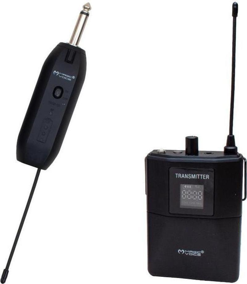 Magicvoice Mv-19599 UHF Kablosuz Enstrüman Uyumlu Jack Girişli İkili Mikrofon Set