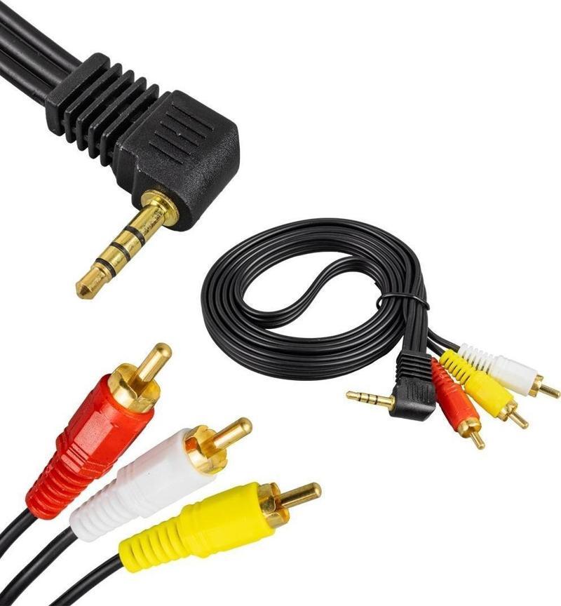 G-523A 3.5 mm Stereo Erkek / 3 RCA 1.5 Metre Uzun Jack Uydu Alıcısı AV Kablo