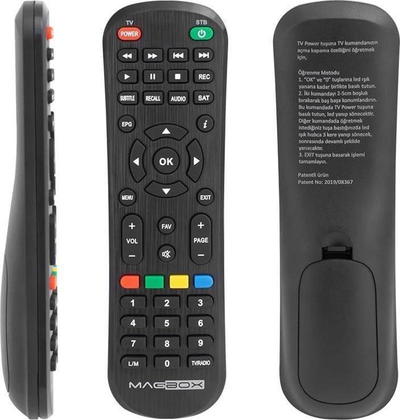 Magbox Vip - Dragon - Luna / Sunny 14850 / Akiwa HD / Hometech HT-1010 / Digiline X100 / Astracom Saturn HD / Rowell Mini HD Uyumlu Uydu Alıcı Kumandası