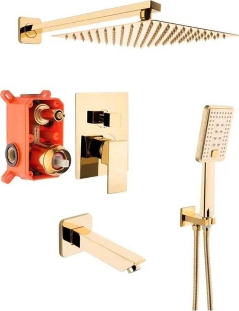Ankastre Gold Banyo Seti 3 Yollu