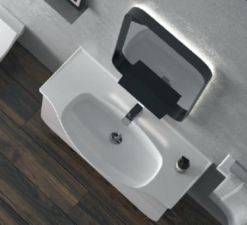 Lila Etajerli Lavabo 100X48 Cm(Dolap Hariç) Beyaz
