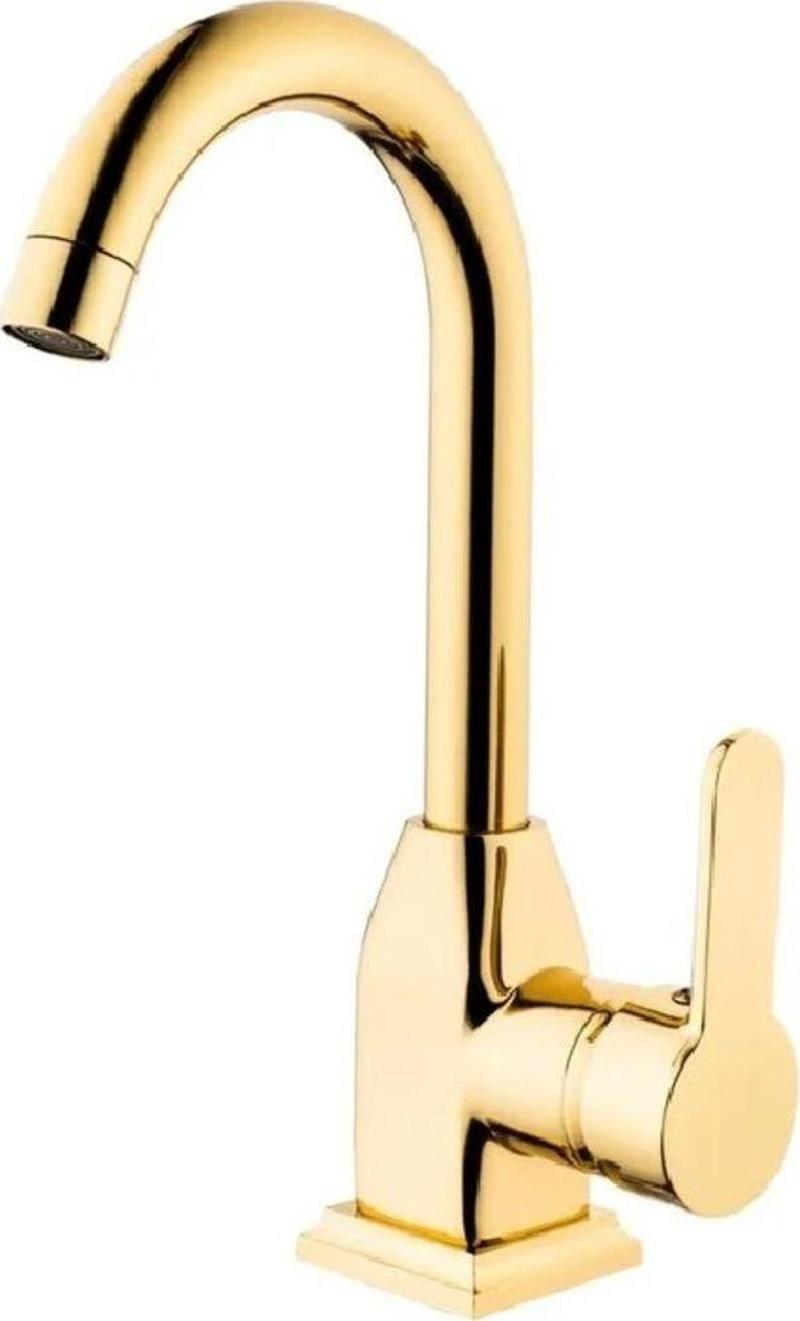 Stil Mix Gold Lavabo Bataryası (Kısa Borulu) Gold