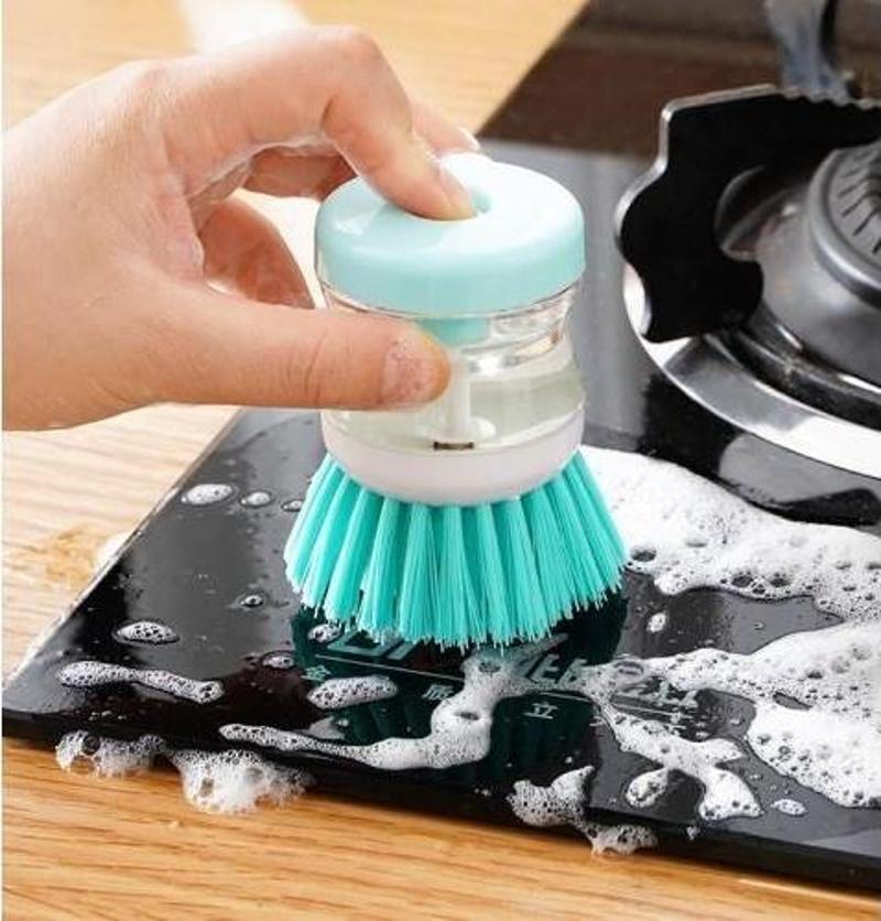 Sıvı Deterjan Hazneli Bulaşık Fırçası Hazneli Mutfak Banyo Lavabo Yıkama Fırçası