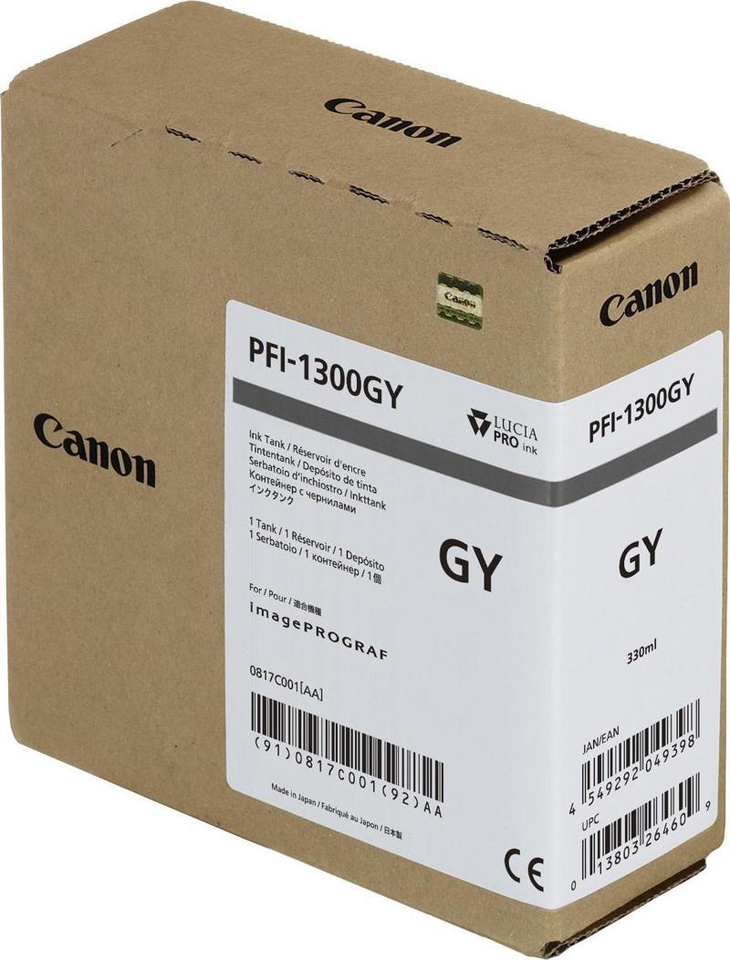 PFI-1300 GY (Gray) Gri Plotter Orijinal Mürekkep Kartuş 330 ml. (0817C001)