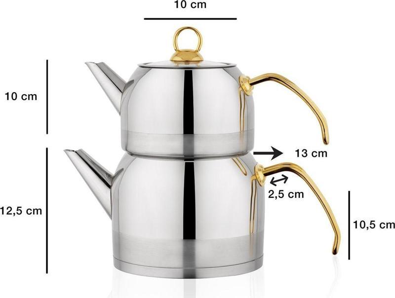 Ada Metal Orta Boy Çaydanlık Takımı 1S0002 - 15001 - Gld02
