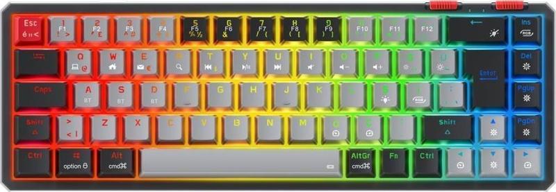 Yoru Mini Pro 2.4ghz+BT5.0+Type-C Bağlantı Red Switch RGB Mekanik Gaming Oyuncu Klavye Q Tr Hot Swap