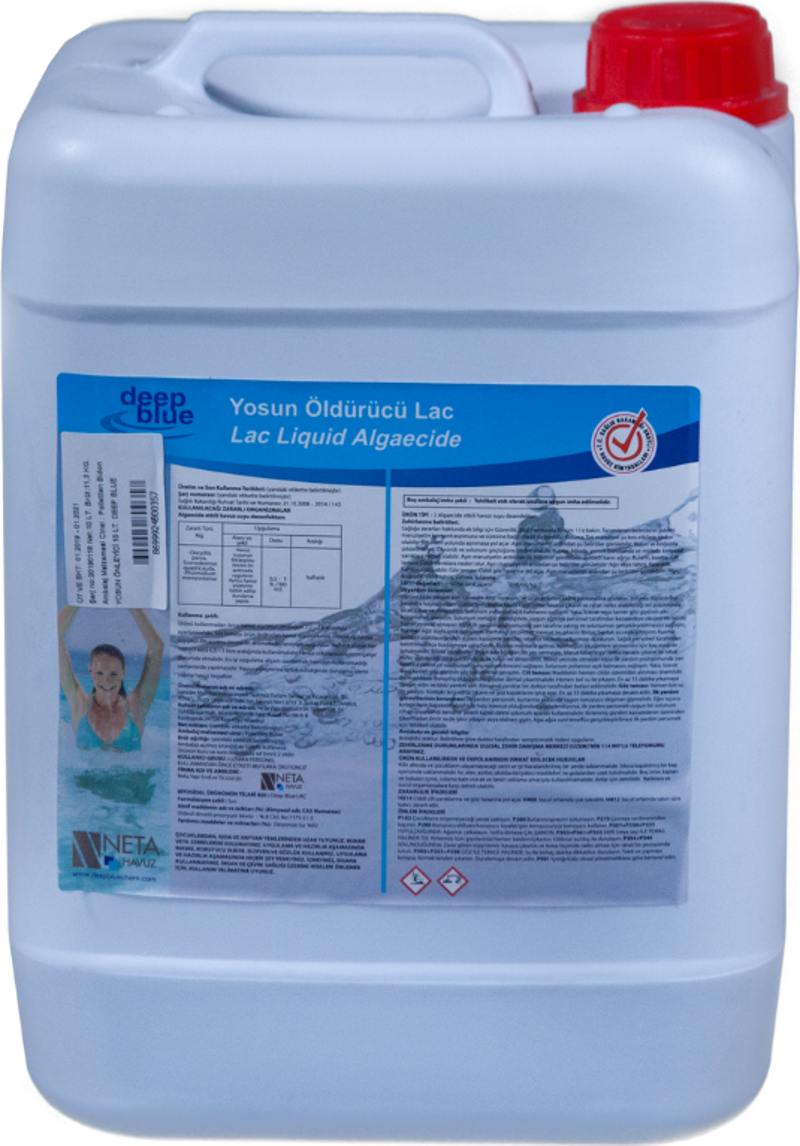 10 Kg LAC 2 % 8 DDAC Formüllü  Biocıdı Yosun Öldürücü - Liquid Algaecide-ToptancıyızBiz