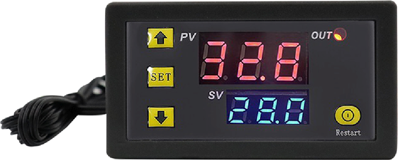 Dijital Sıcaklık Kontrol Termostatı Çift Ekranlı 12V