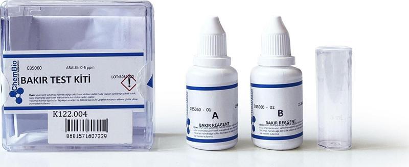Bakır Test Kiti 0-5 ppm 100 Test Kolorimetrik