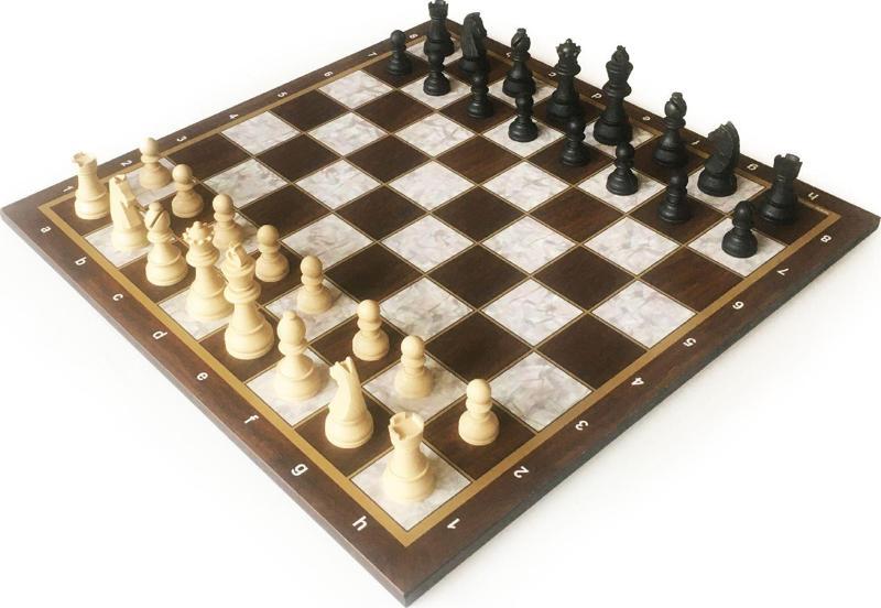 Star Polyester Kaplama Sedef Satranç Takımı 54X54 cm