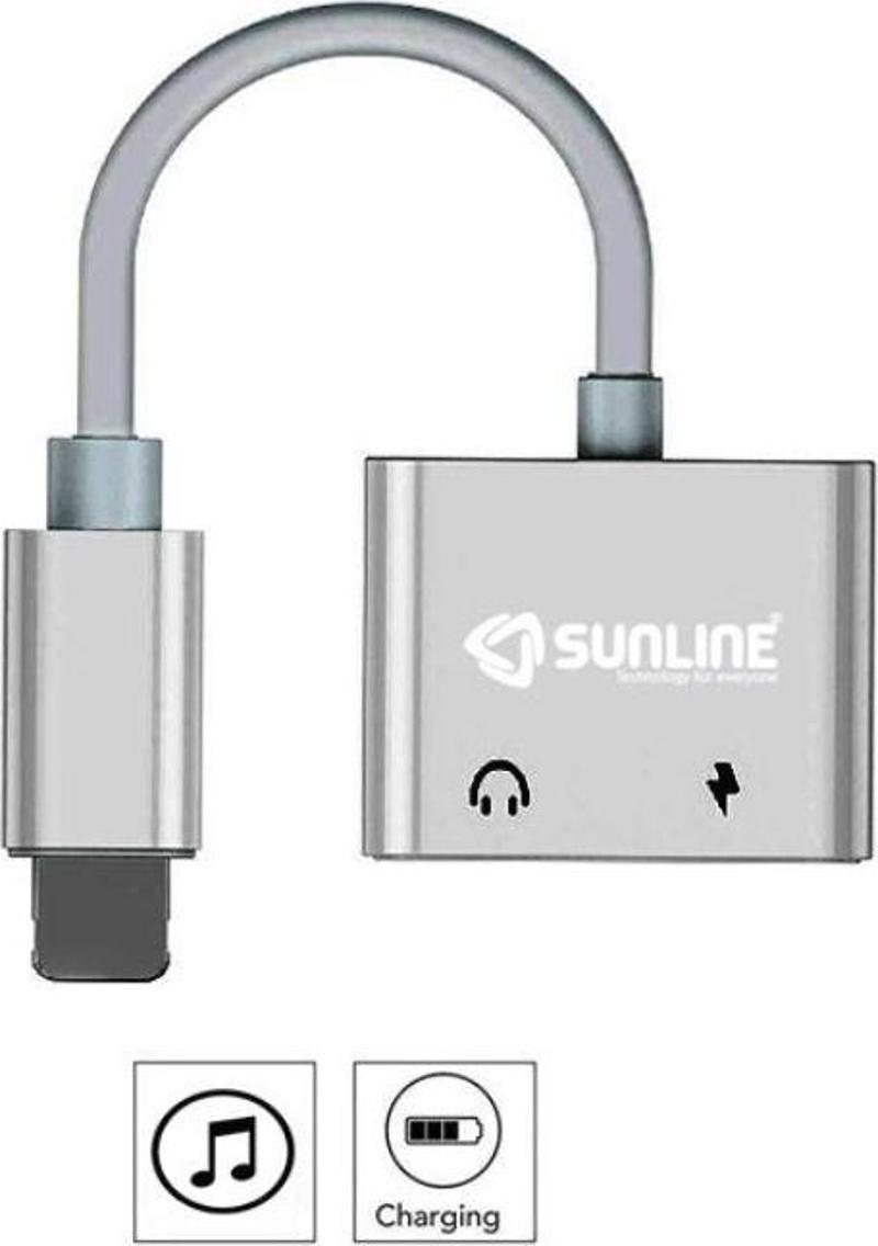 Sunline 192401 iPhone Lightning Kulaklık Şarj Çevirici