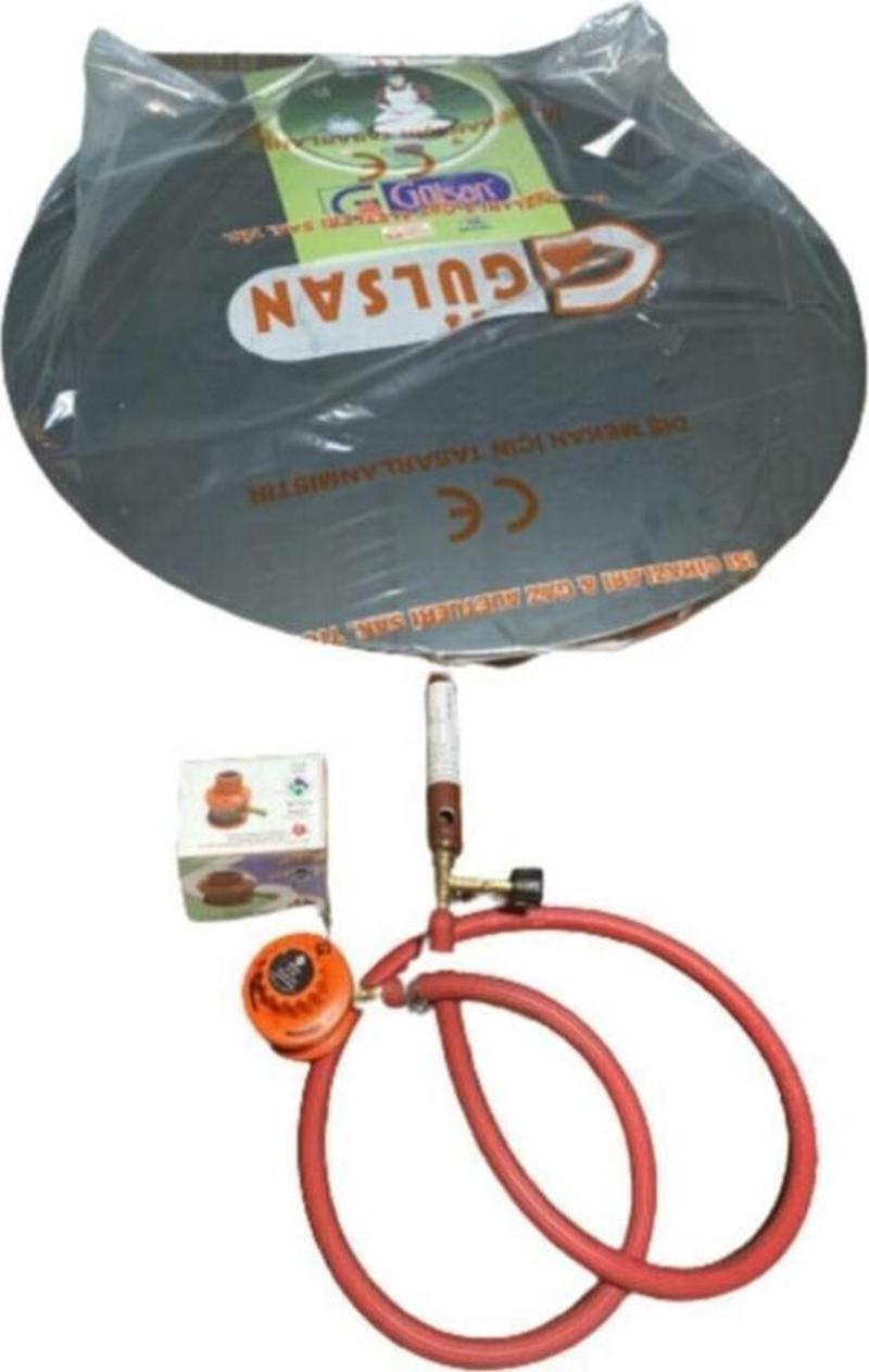 Tüplü Sac Ocak 60 Cm Ekmek Yufka Sacı Hortum Dedantörlü Set