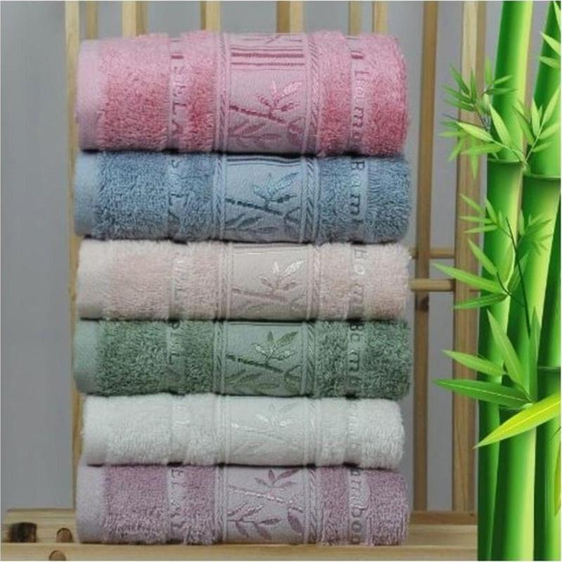 6 Adet Bambu El Havlusu 50X90Cm El Yüz Havlu Seti(Renk Asortidir)