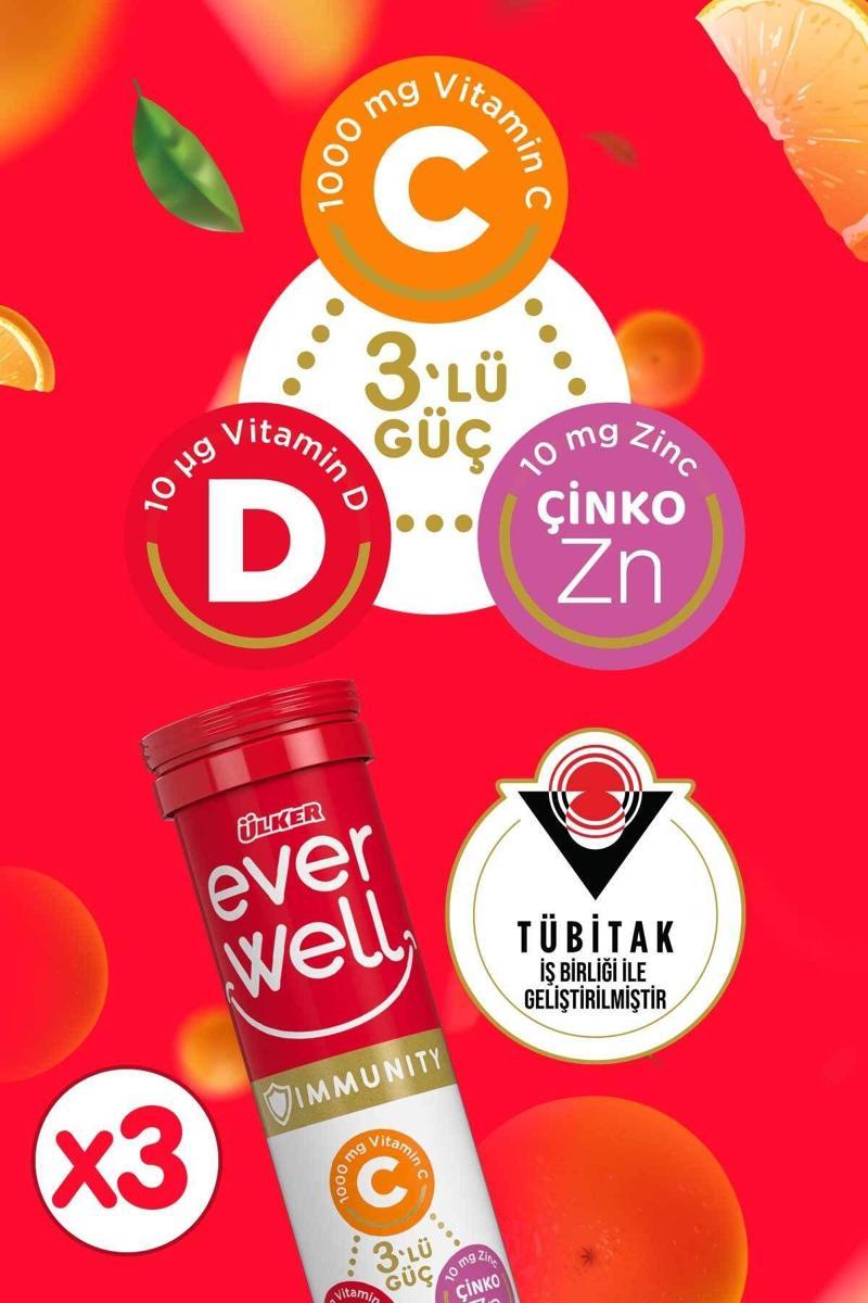 Everwell C-D-Zn Efervesan Tablet 67,5 Gr x3 Adet
