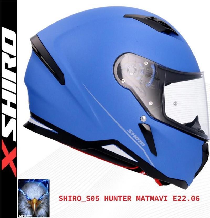 SHIRO KASK FULLFACE HUNTER M.C MAT MAVİ XL 6162