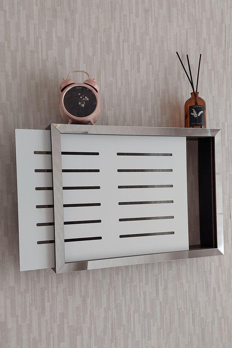 25X35X7 Cm Izgaralı Duvara Asılabilir Sigorta Ve Modem-Wifi Saklama Kutusu! Saklama Kutusu