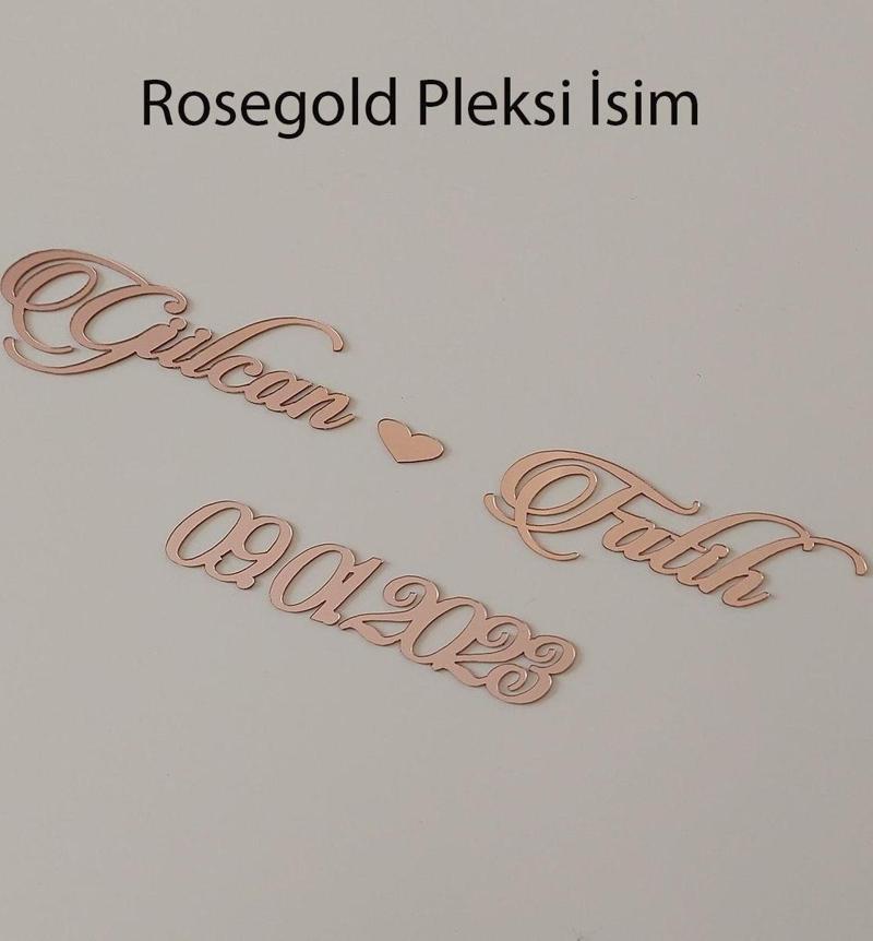 Çerçeveler Için Rosegold Pleksi Isimlik Ve Tarih! Parlak Pleksi Isimlik Ve Tarihlikler!
