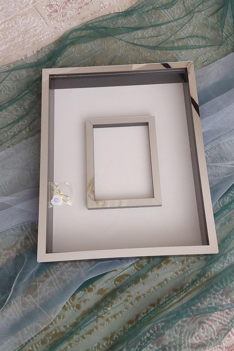 Ledli 40X50 Cm Siyah-Gümüş Gül Anı Çerçevesi! Fotoğraf Bölümlü Çerçeve! Gül Anı Çerçevesi