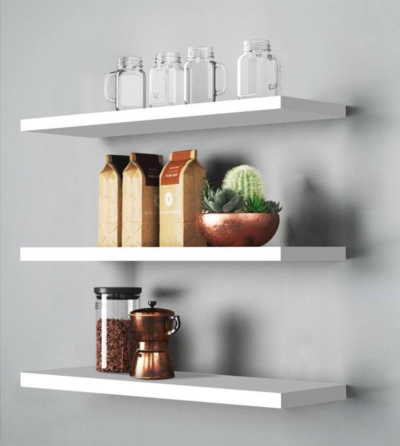 Hkm Ticaret Duvar Rafı 3'Lü 50*12 Cm Bağlantı Aparatlı