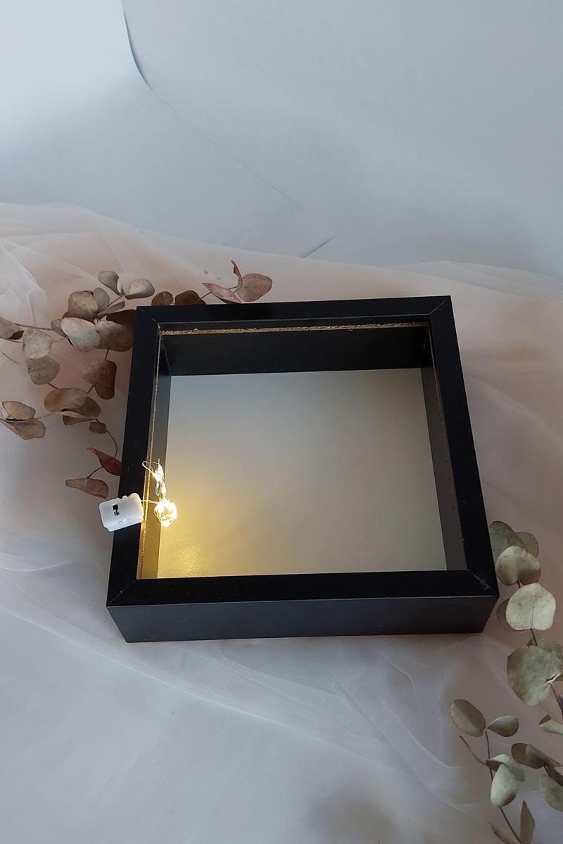 25X25 Cm Ledli İsimsiz Derin Gül Çerçevesi! Gül Kutusu! Hkmticaret