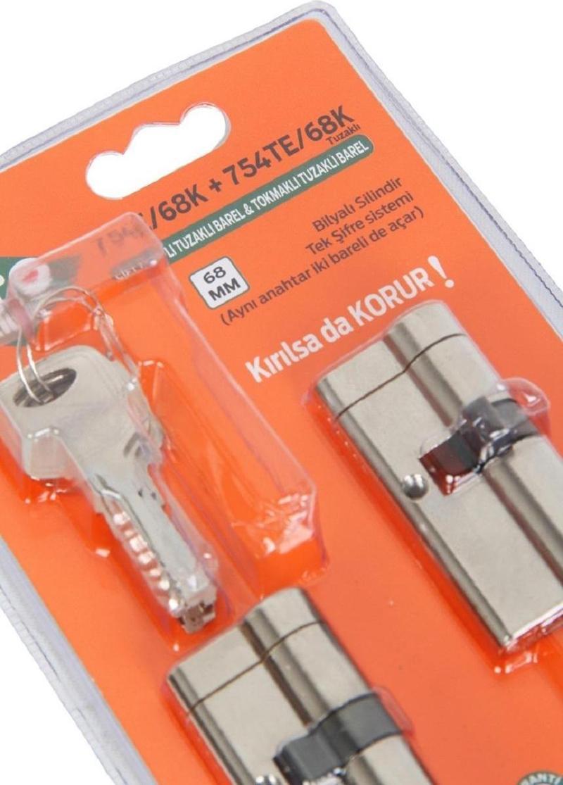 İto Tuzaklı İkiz Barel Birbirini Açar Set 68MM Çelik Kapı Kilidi