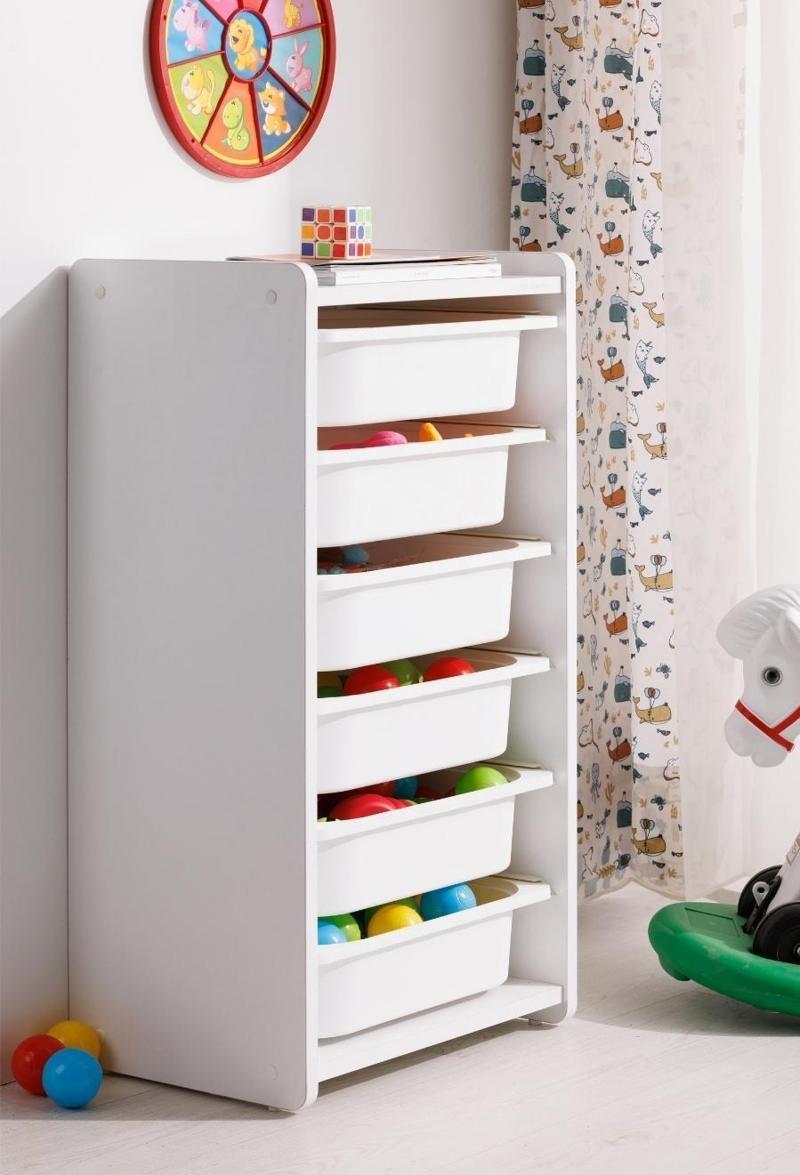 BW 2310 - Oyuncak Dolabı 6 Raflı Beyaz