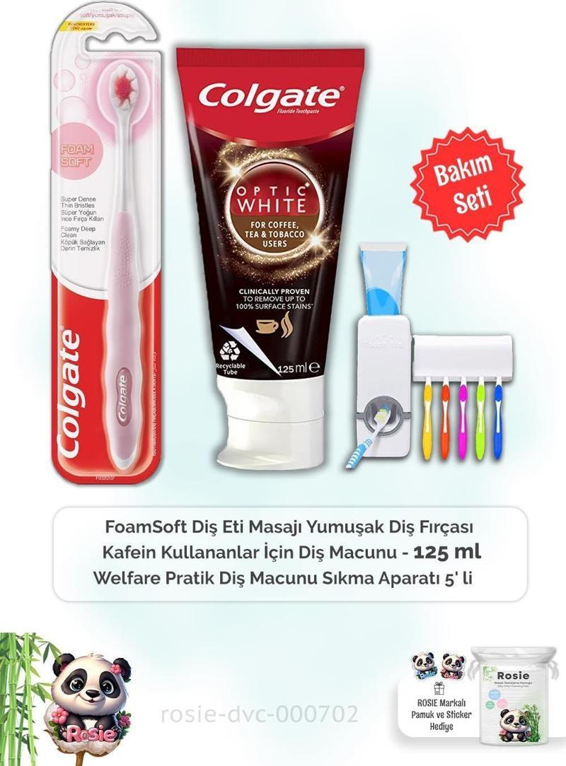 Kafein Kullananlara Özel 125 ml Diş Macunu, FoamSoft Diş Fırçası, Diş Macunu Aparatı ve ROSIE