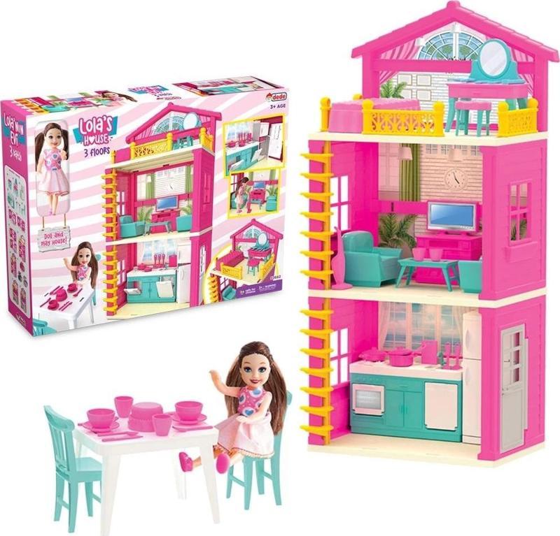 Lola'nın 3 Katlı Evi - Ev Oyuncak - Lola'nın 3 Katlı Ev Seti - Barbie Ev Seti