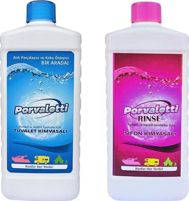 Portatif Tuvalet Kimyasalı 2'li Set (Atık Parçalayıcı ve Koku Giderici)