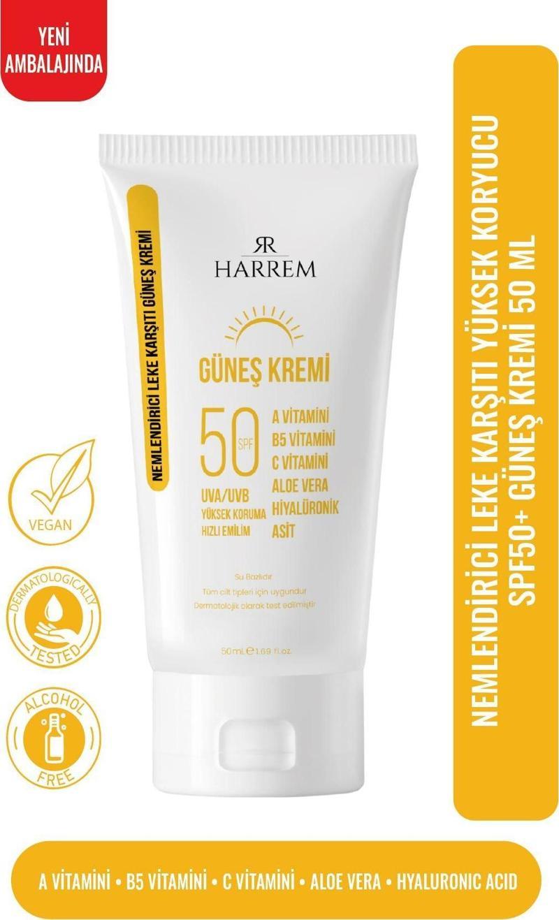 Nemlendirici Leke Karşıtı SPF50+ Güneş kremi 50 ml