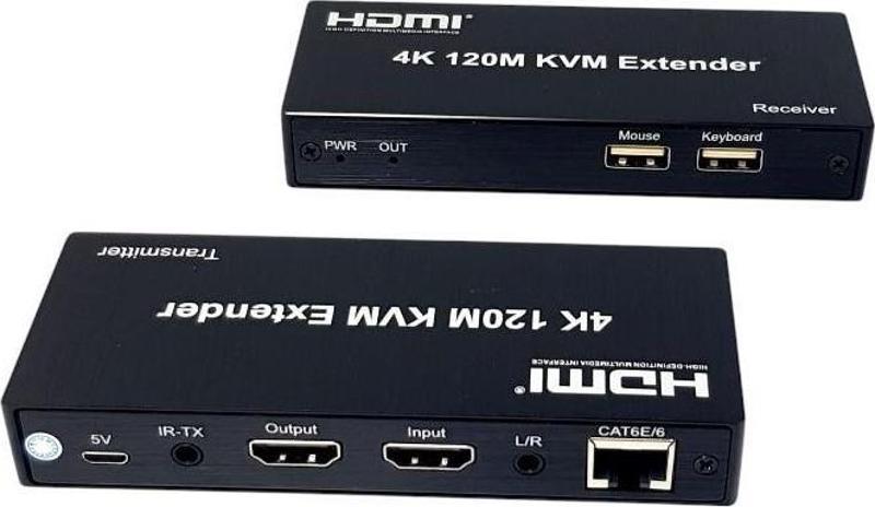 4K 120Metre HDMI+USB+IR To Cat6 KVM Extender