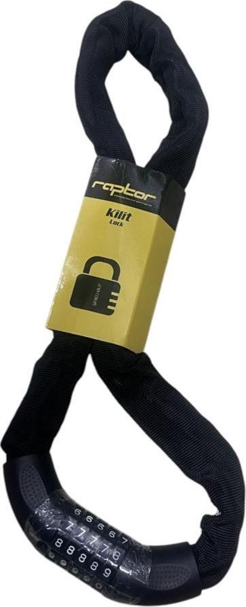 Raptor Bisiklet Zincir Kilit 5 Şifreli 90cm - 6 mm Kalınlık