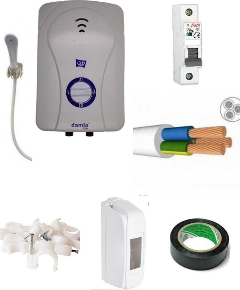 Ideal Elektrıklı Şohben 3mt Kablolu Tam Takım Set